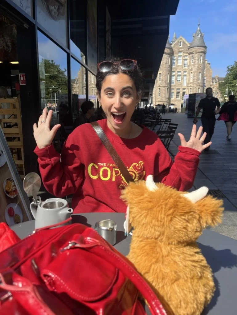 Flyering with Emily Rubinstein for Family Copoli at Edinburgh Fringe 2025