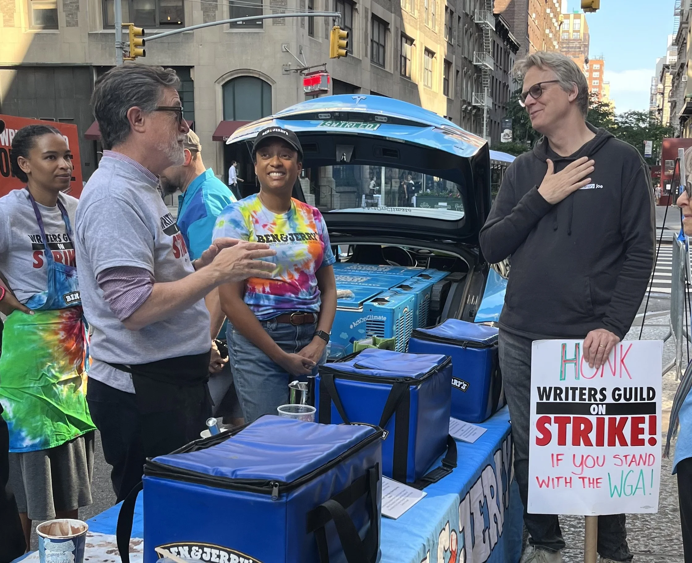 The great STC (my former boss) and the great Peter Hedges on the picket line