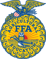The United States Department of Agriculture Future Farmers of America (FFA) emblem featuring an eagle, a plow, and the words 'Agricultural Education' and 'FFA' in yellow and blue.