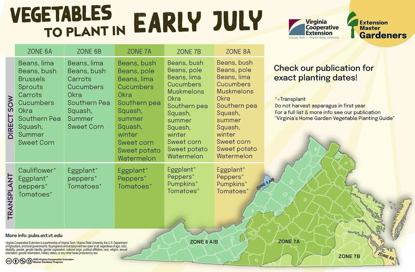 Early July Vegetable Gardening in Virginia (Zones 6A &amp; 6B)