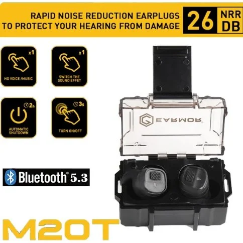 EARMOR M20T Bluetooth Electronic Ear Buds - 26dB NRR