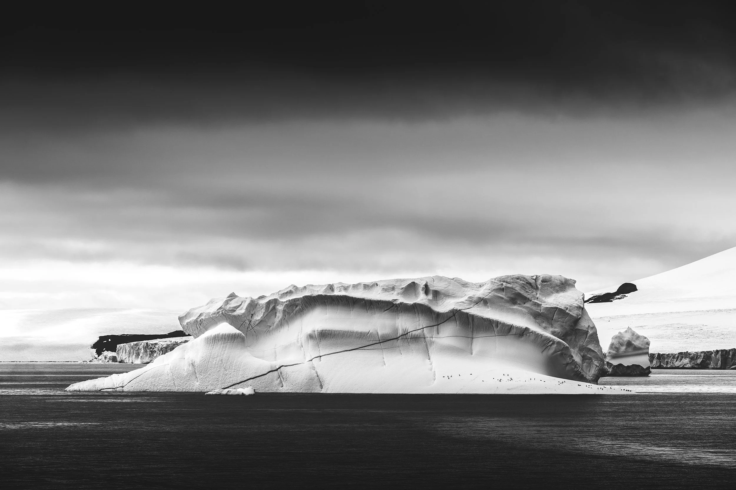 Eroded Iceberg with Penguins. Brown Bluff, Antarctica