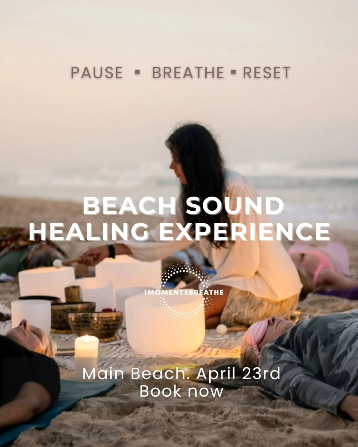 Pause. Breathe. Reset

Next 23rd April, we gather at sunset for a gentle beach experience designed to calm vour nervous svstem and bring vou back to vourself. Imaqine the sound of the ocean.... vour breath slowing down...
crystal and tibetan bowls vi