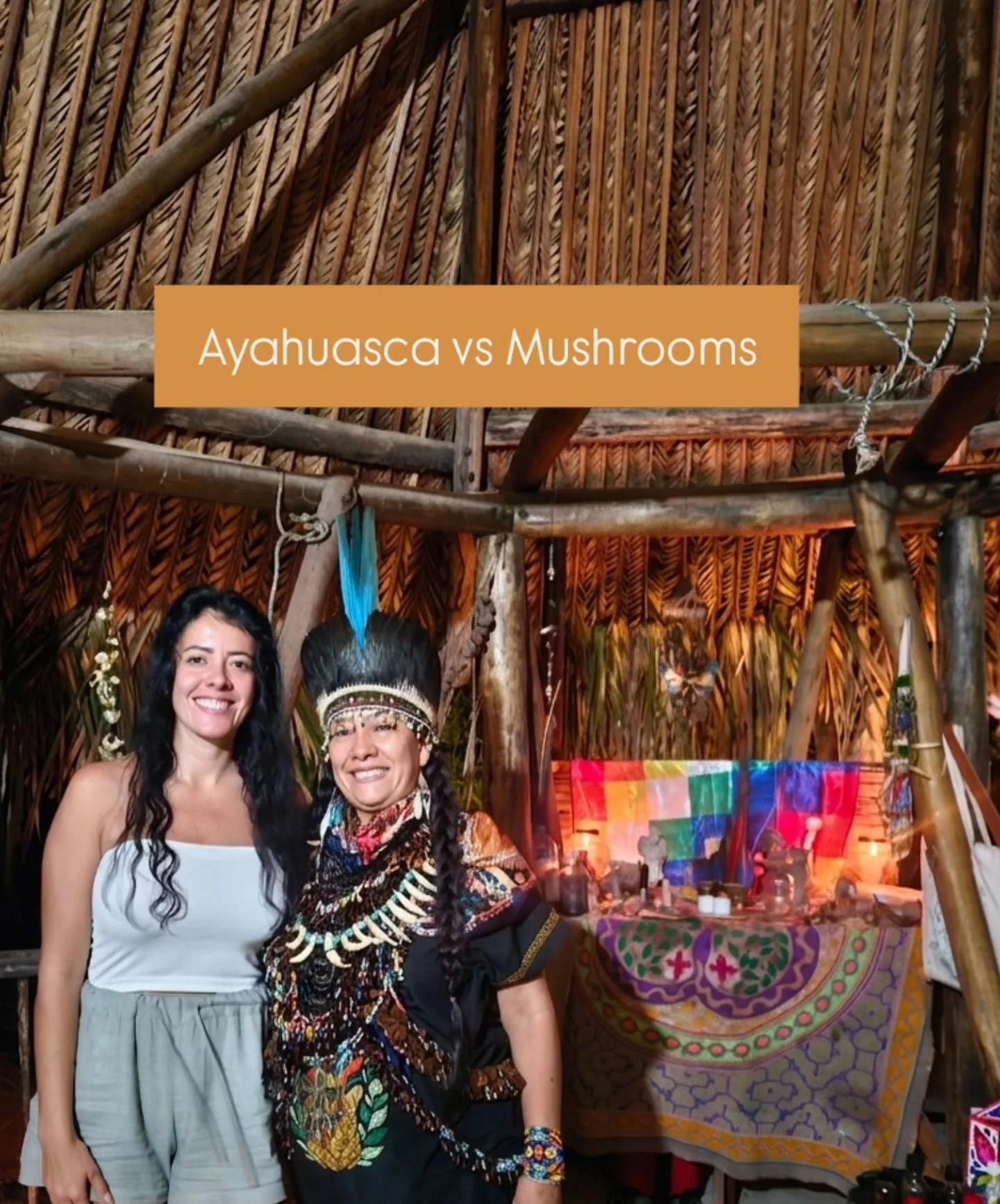 Ayahuasca vs Psychedelic Mushrooms 🍄🌿
5 key differences

Origin:
Ayahuasca = ancestral Amazonian plant medicine.
Psilocybin mushrooms grow naturally across many regions worldwide.

Main Compounds:
Ayahuasca contains DMT + MAOIs.
Mushrooms contain p