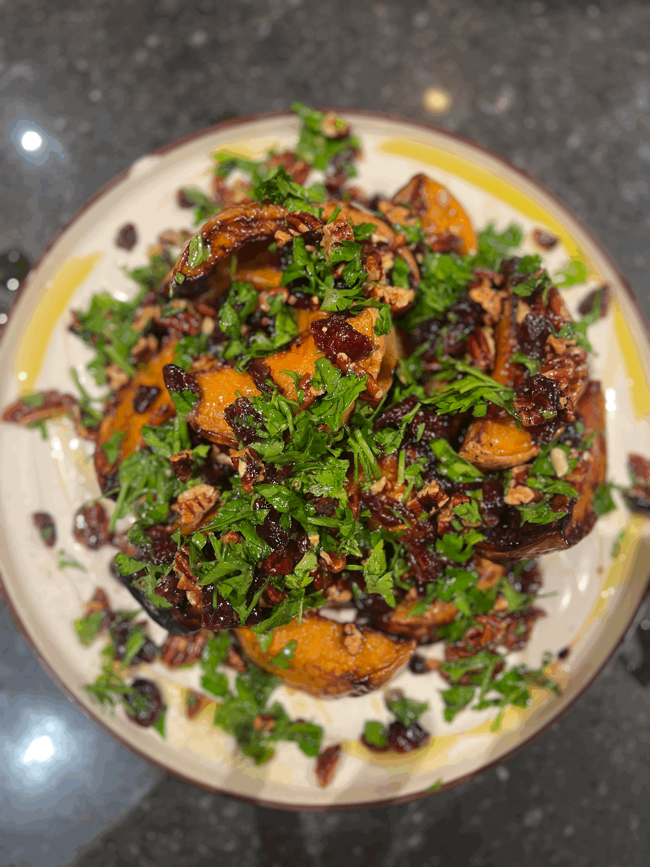 Roasted Butternut Squash with Pecans &amp; Cranberries