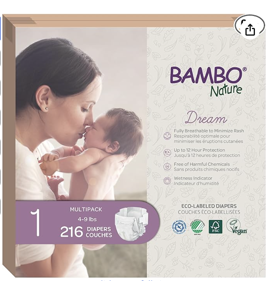 bambo nature top sustainable diaper options on amazon