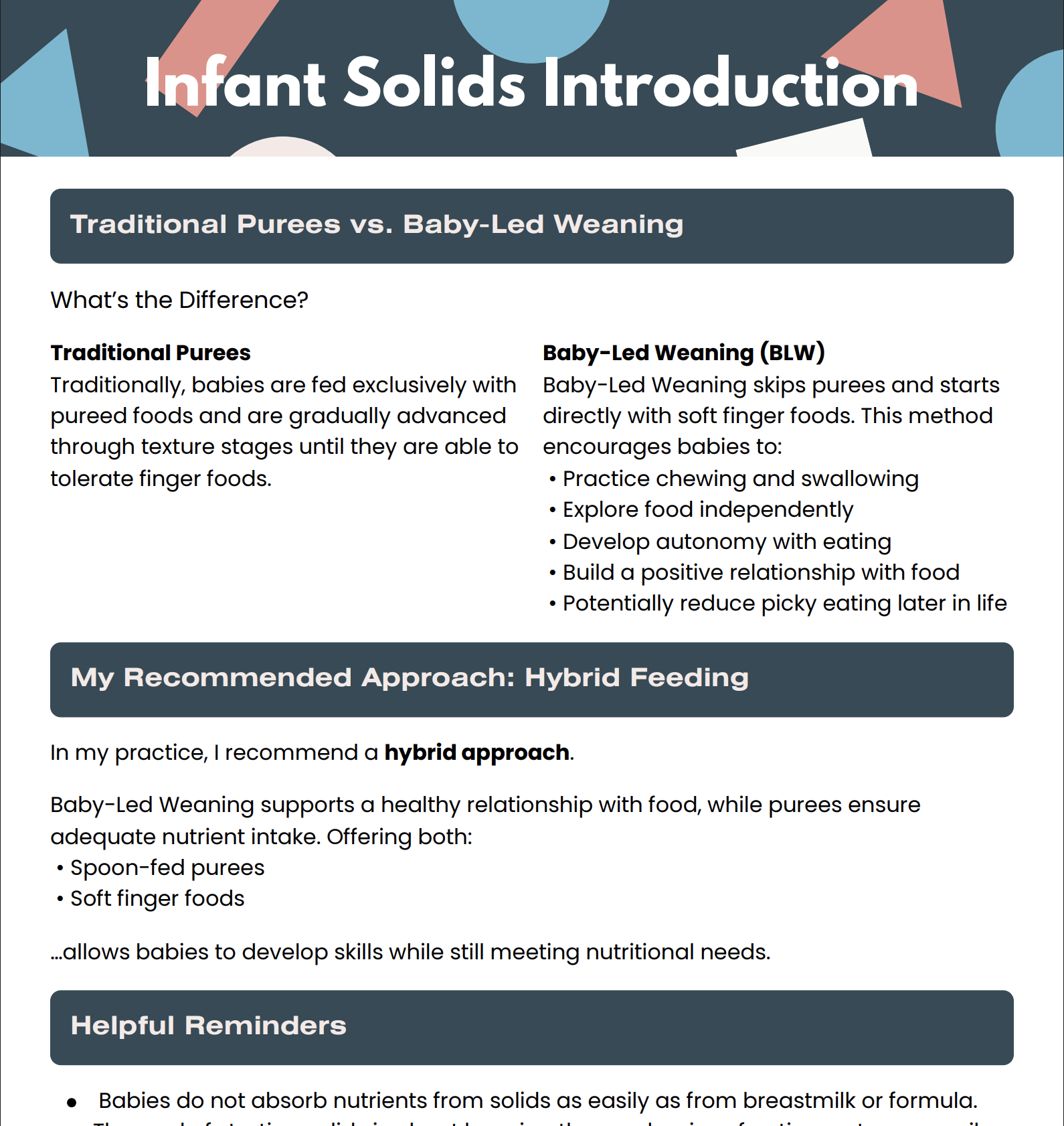 Infant Solids Introduction Guide (PDF)