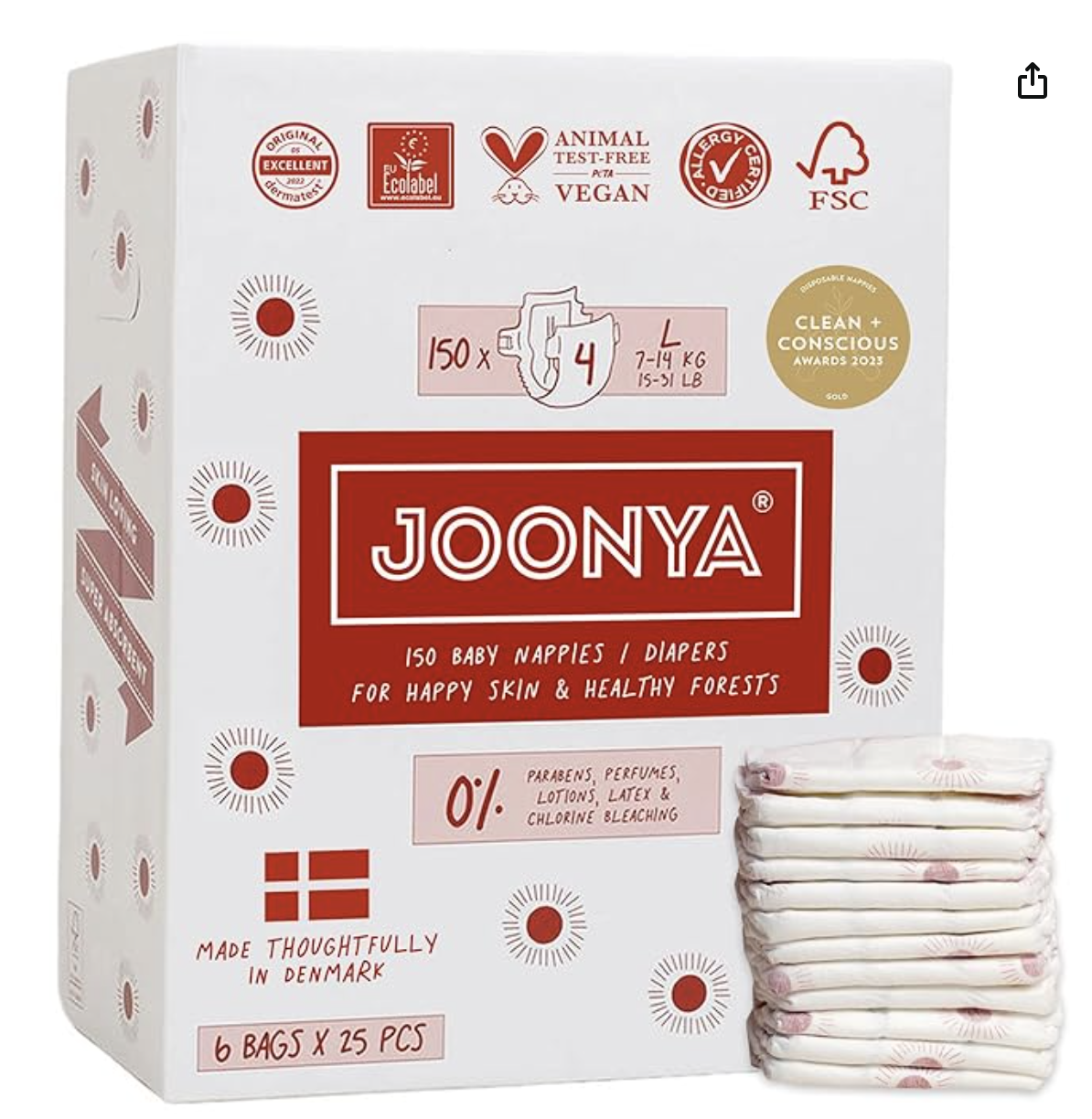 joonya top compostable diaper options on amazon