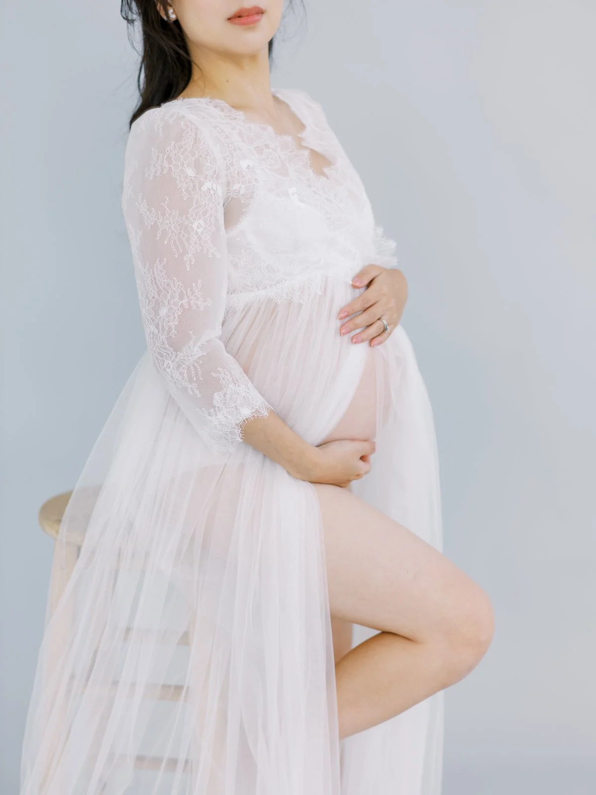 Lace tulle robe by Seni Couture ($$$​)