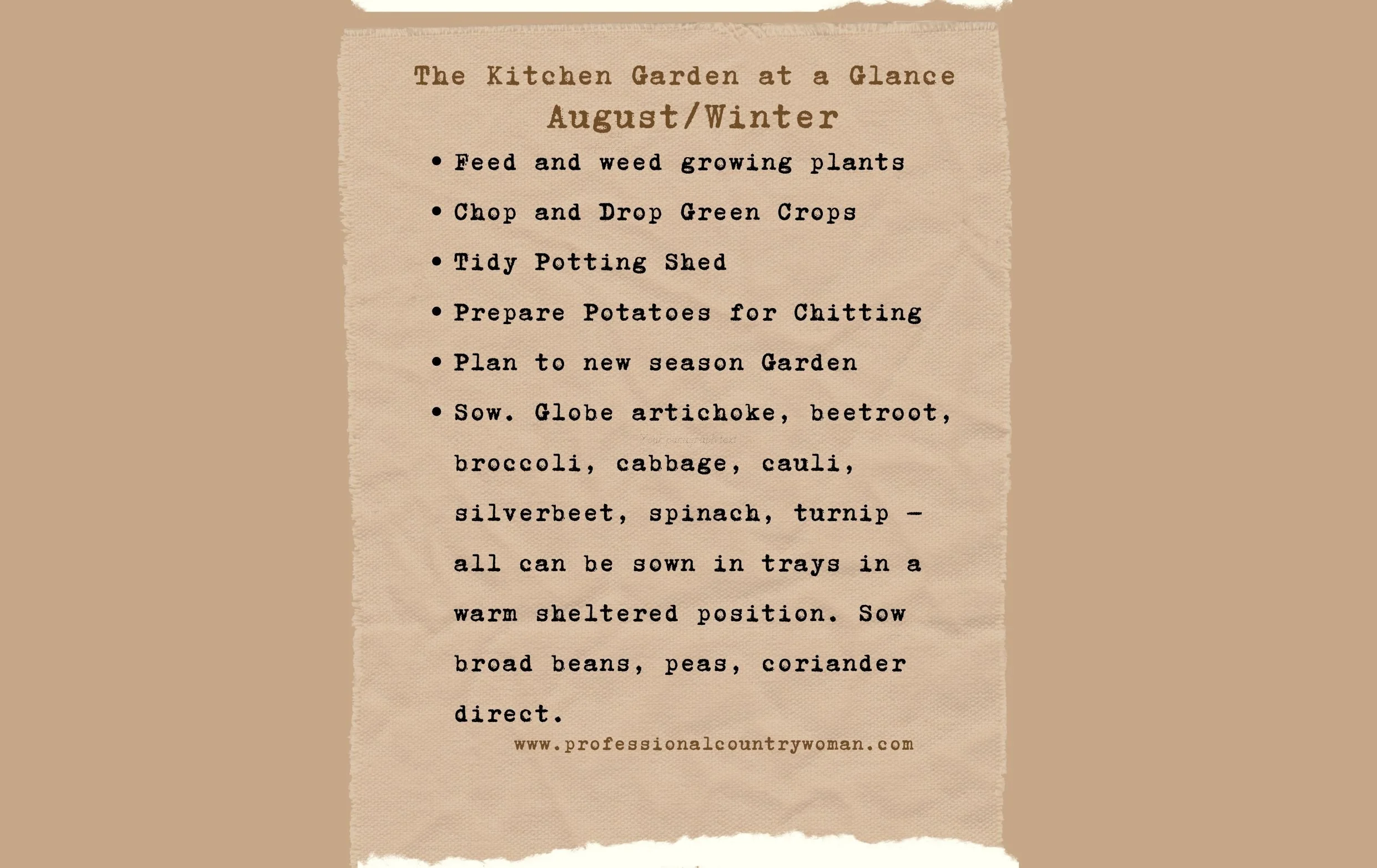 This month at a glance in the Kitchen Garden