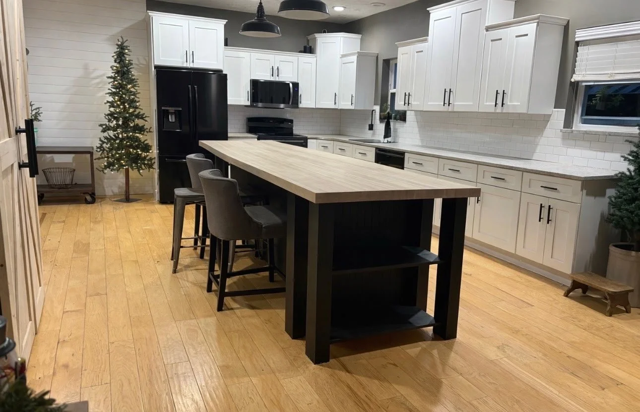 Continous Strip White Oak Butcher Block Countertops