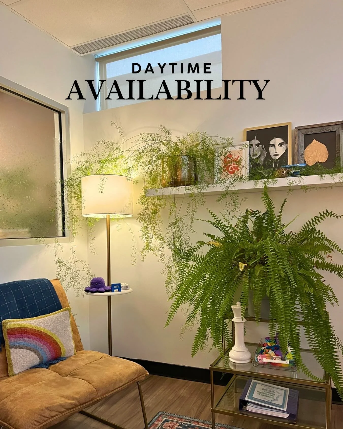 If you&rsquo;re looking for a therapist and interested in joining me in this cozy space here at the @positive.perspectives.wpg offices, I am happy to share that I am currently accepting new participants! My evenings are still pretty full at the momen