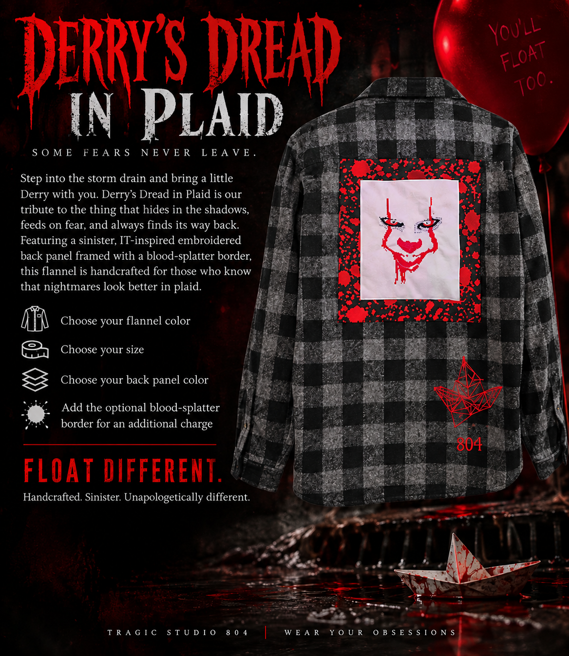 🎈 Derry's Dread in Plaid - Sinister Terror Flannel