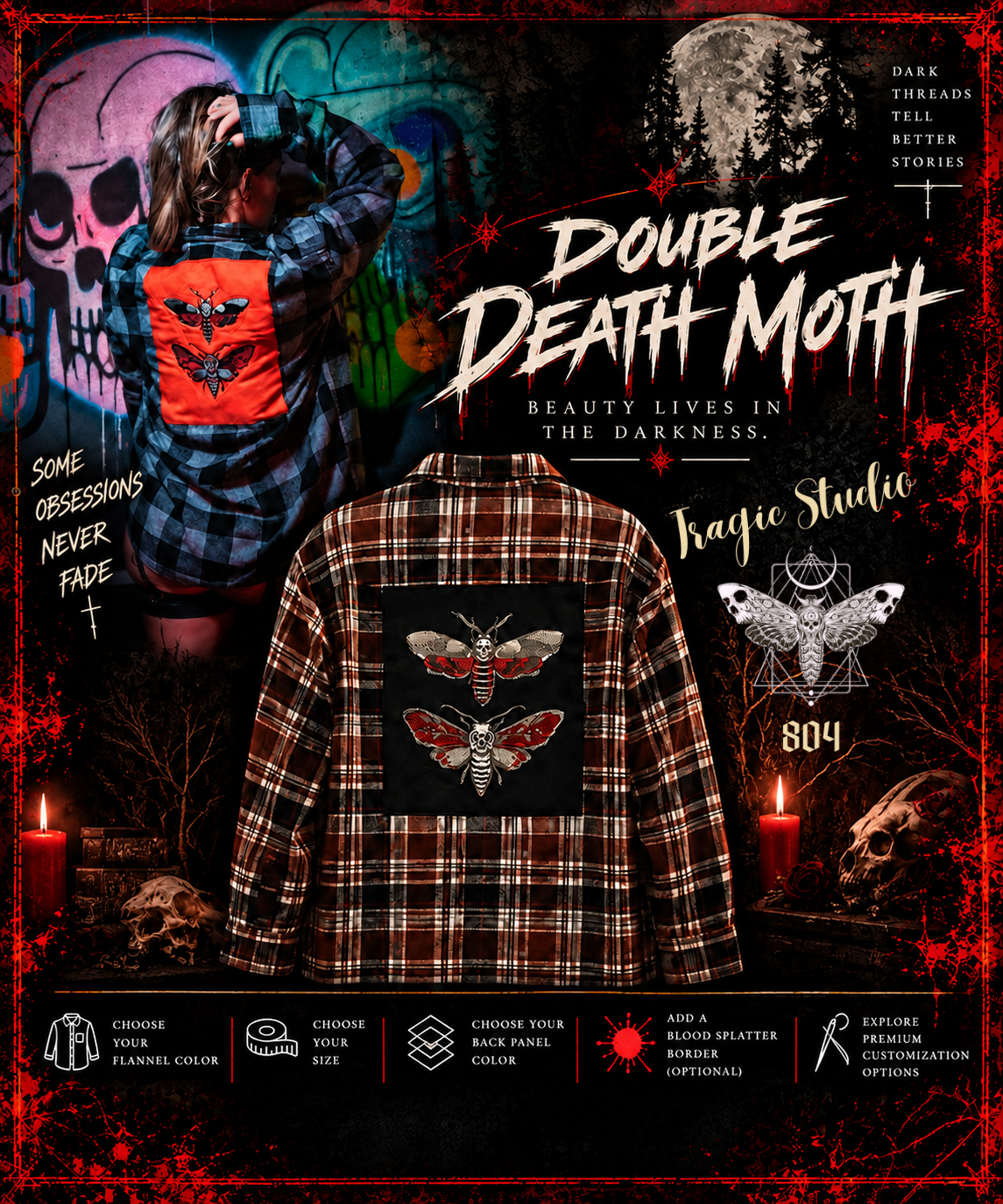 ☠️ Double Death Moth - Signature Flannel