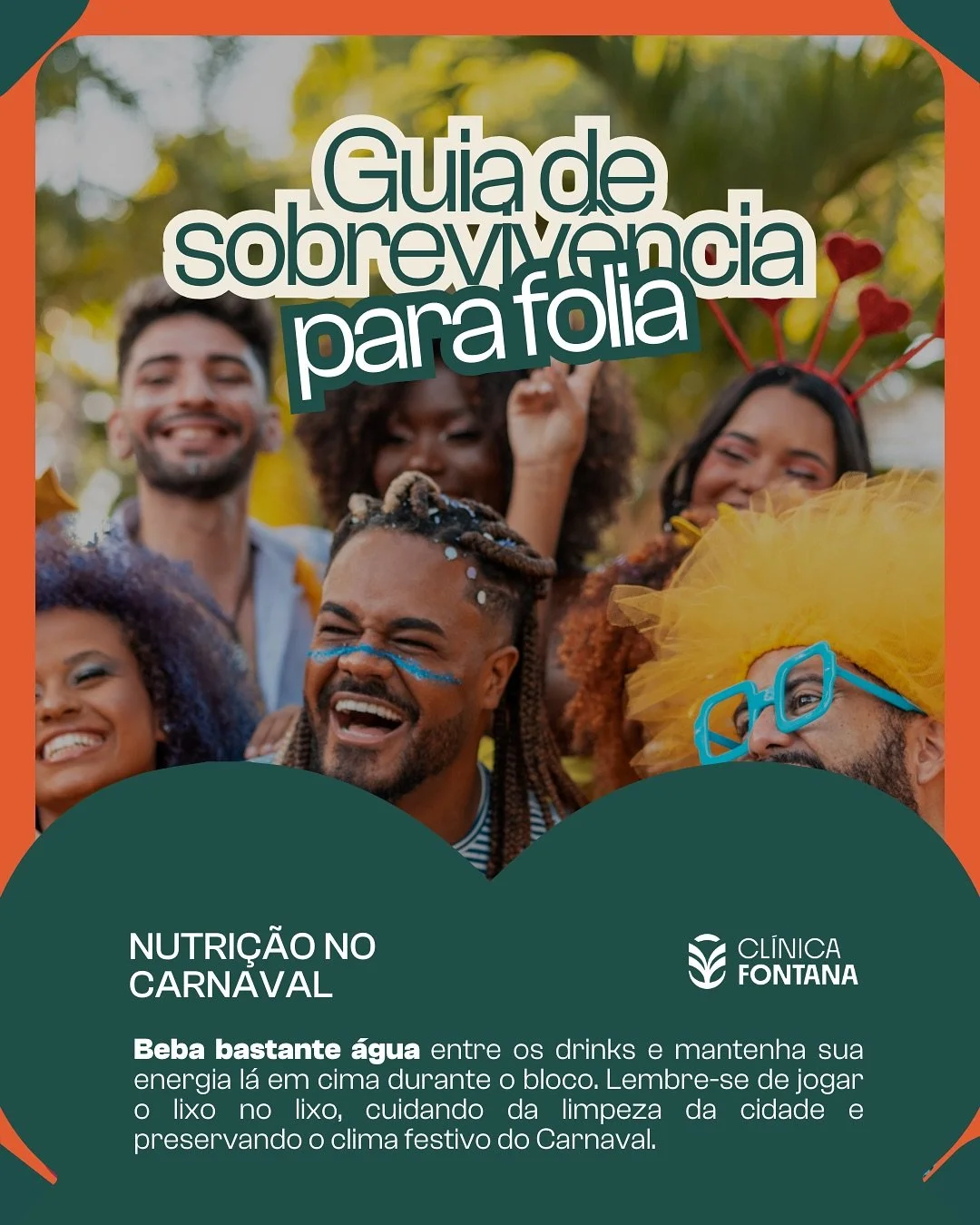 Feriado e Carnaval s&atilde;o sin&ocirc;nimo de divers&atilde;o, mas tamb&eacute;m de autocuidado. 🌟 

Cuidar de si &eacute; tamb&eacute;m uma forma de celebrar a vida com mais energia e leveza! 🌿✨