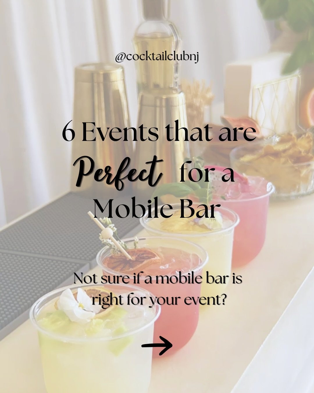 Your event deserves cocktails your guests will actually remember 🍸✨

Let us bring the bar to you &mdash; beautifully crafted cocktails, full-service bartending, and one less thing for you to worry about.

Summer dates are filling fast ☀️
Book now at
