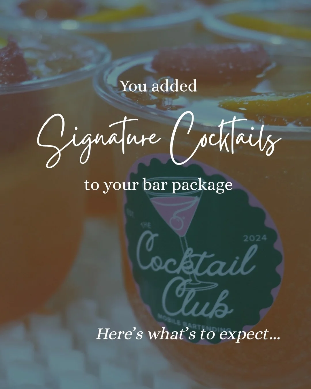 We&rsquo;ve been getting this question a lot:
&ldquo;What&rsquo;s the difference between the base package and adding on signature cocktails?&rdquo;

Here&rsquo;s the breakdown.

With our base package, it&rsquo;s an open bar, we&rsquo;ll make anything