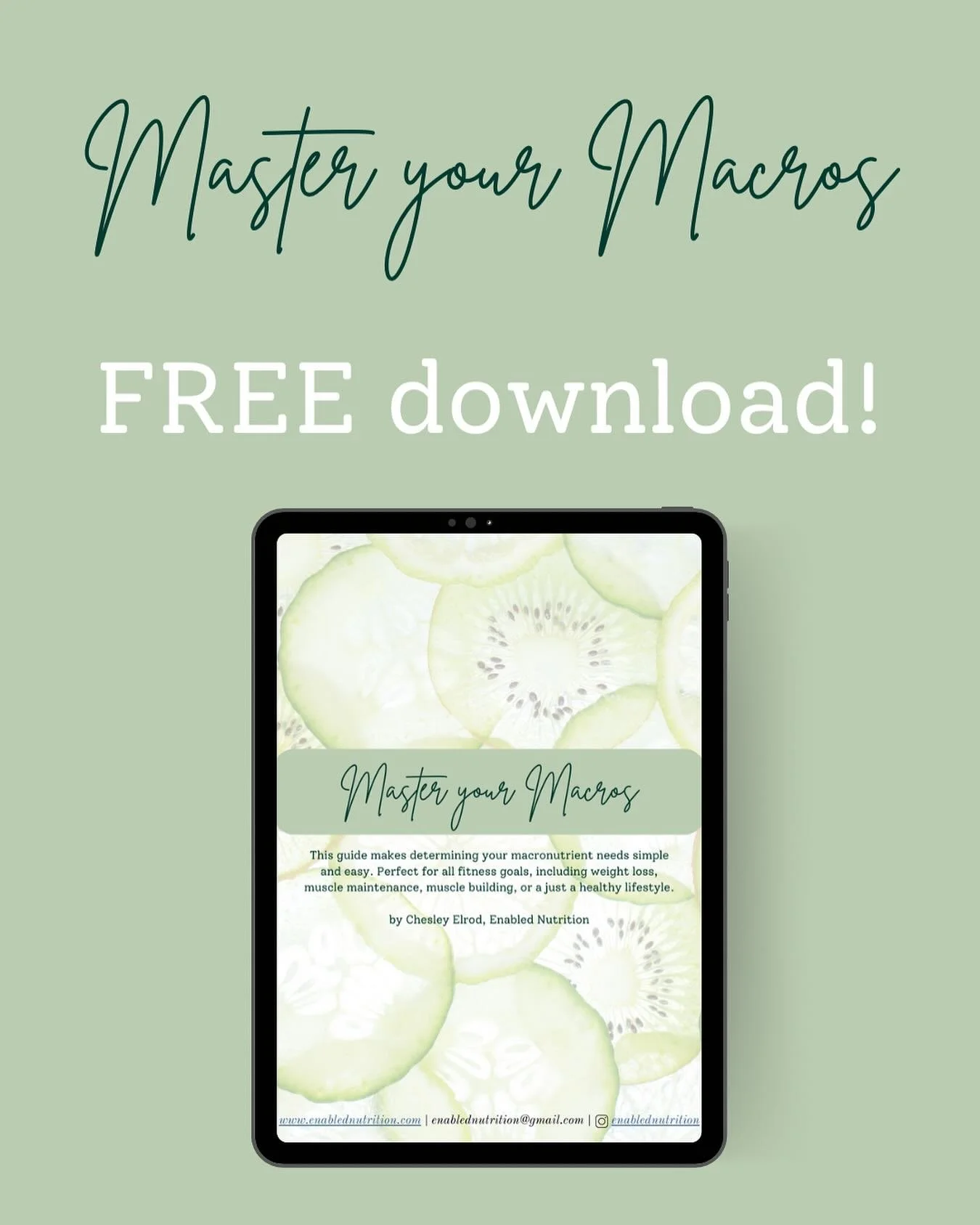 I&rsquo;m stoked to share my FIRST free digital download! Don&rsquo;t know what Macros are? No problem, it&rsquo;s all covered in my Master your Macros guide! Check it out at enablednutrition.com/master-your-macros !

#FreeDownload #Freebie #DigitalD