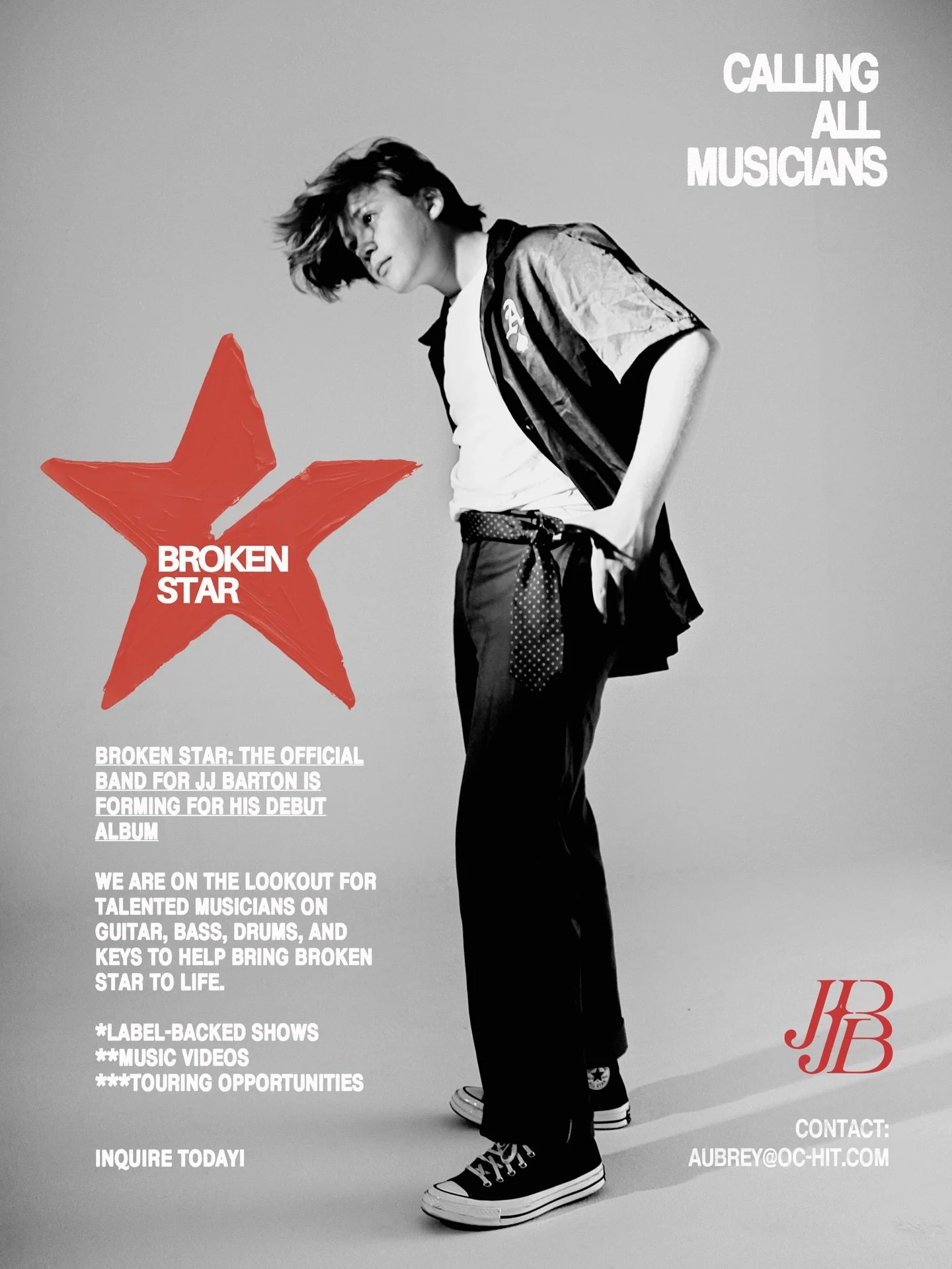 THE BROKEN STAR SEARCH BEGINS 🎸 

@jjbartonofficial is officially forming 'BROKEN STAR', the band behind @jjbartonofficial debut album! we&rsquo;re looking for the musicians who are ready to level up.

guitar &bull; bass &bull; drums &bull; keys
lab