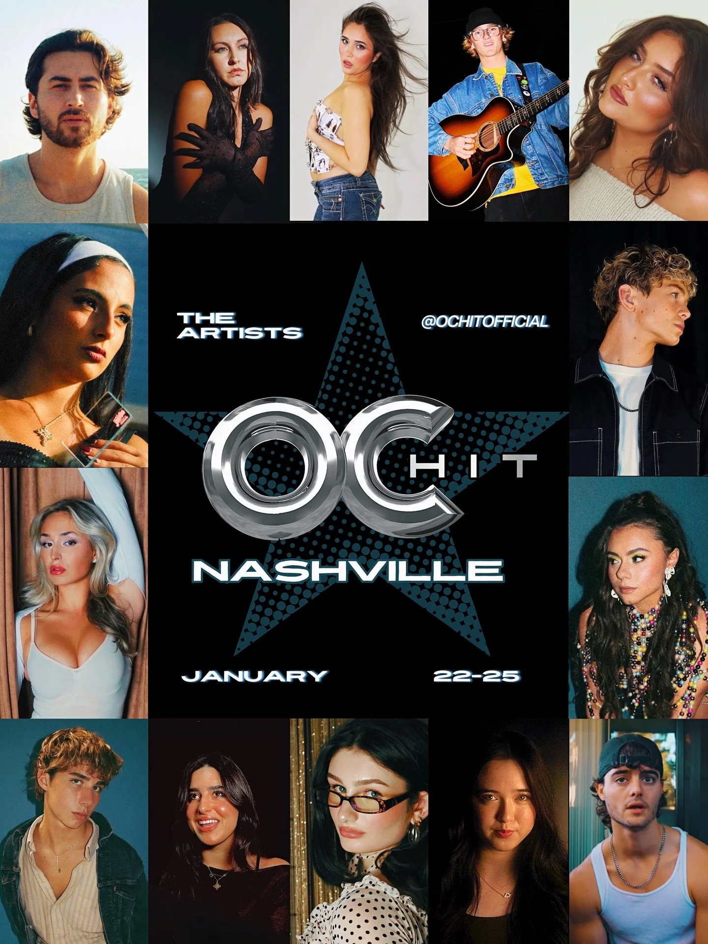 OC HIT TAKES NASHVILLE: THE OFFICIAL LINEUP 🎼

the next wave of talent is headed to Music City. Our official artist lineup travels to Nashville Jan 22&ndash;25 for live performances, built-in industry access, and the filming of our upcoming reality 