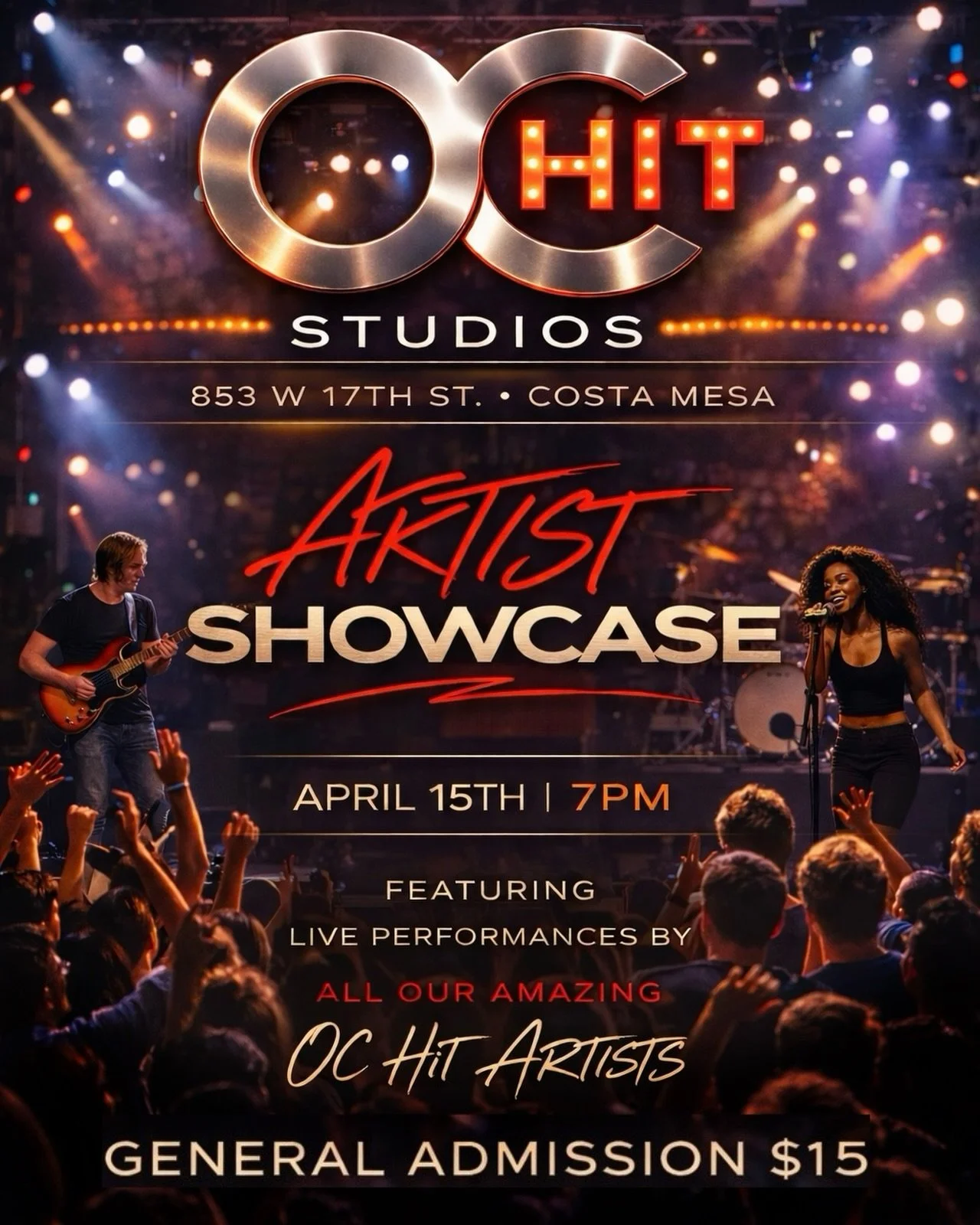 Live music. Real artists. Big energy. 🎤🔥

Join us April 15th at 7PM for the OC Hit Artist Showcase.

📍 Costa Mesa
🎟 $15 GA

Come support the artists.

Link below or in our bio for tickets! 

#OCMusic #CostaMesa #LiveMusicOC