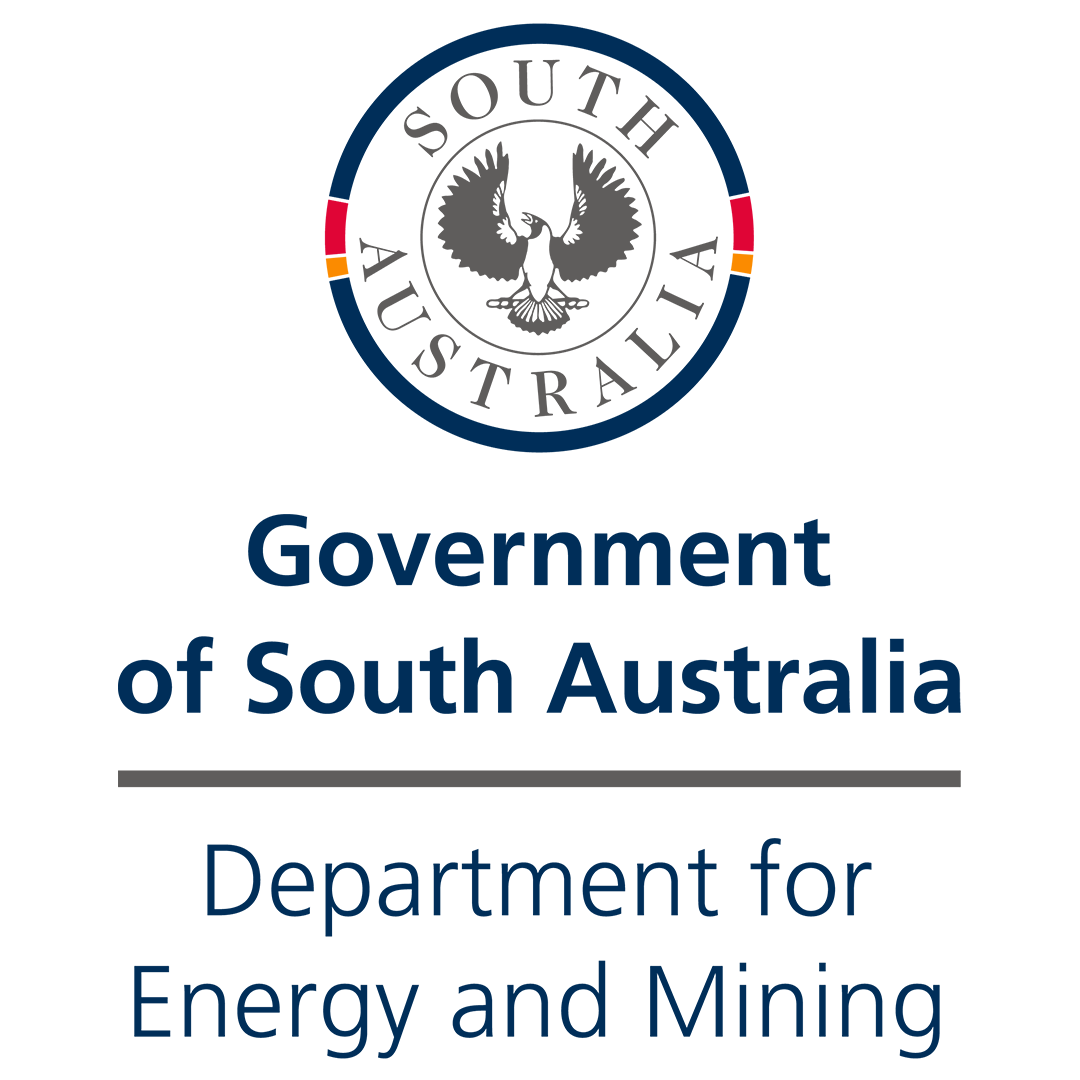 Logo of the Government of South Australia, Department for Energy and Mining, featuring an eagle in the center and the South Australian flag colors around the circle.