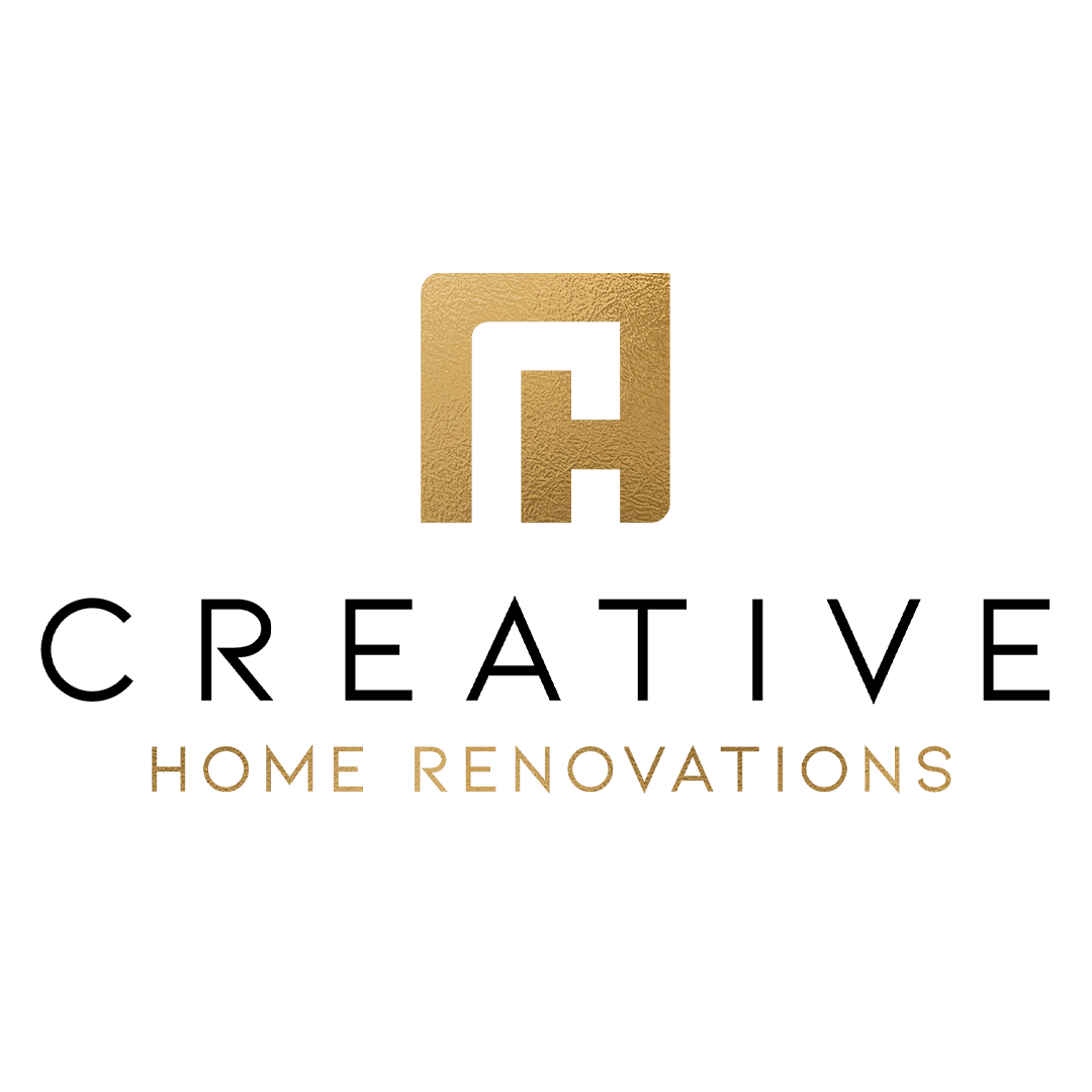 Gold-colored house renovation logo featuring a stylized house icon and the words 'Home Renovations'.