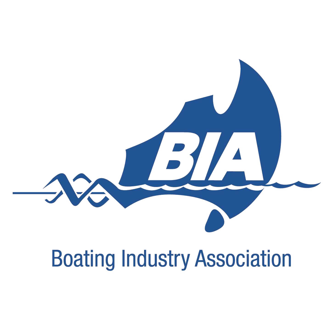 Logo of the Boating Industry Association featuring a stylized sailboat with the initials 'BIA' and a DNA strand, with the text 'Boating Industry Association' below.