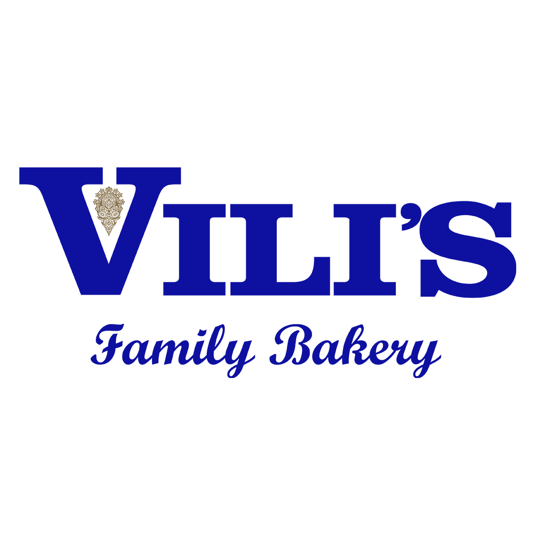 Logo for Vil's Family Bakery with a blue and gold color scheme.