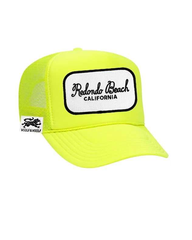 Redondo Beach Trucker Hat Neon Yellow