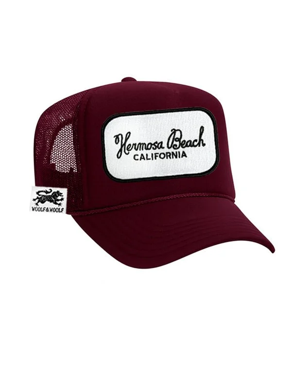 WOOLF_AND_WOOLF_TRUCKER_HAT_HERMOSA_BEACH_MAROON.jpg