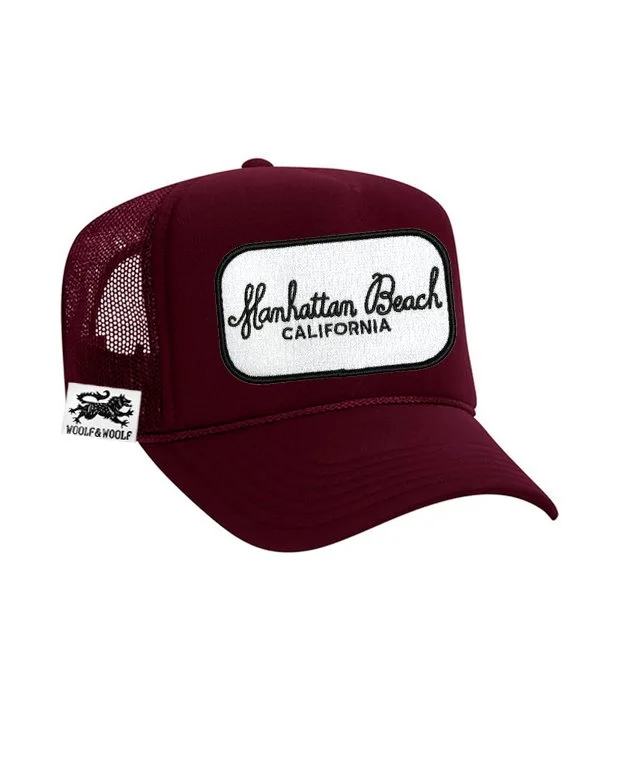 WOOLF_AND_WOOLF_TRUCKER_HAT_MAROON_MANHATTAN_BEACH.jpg