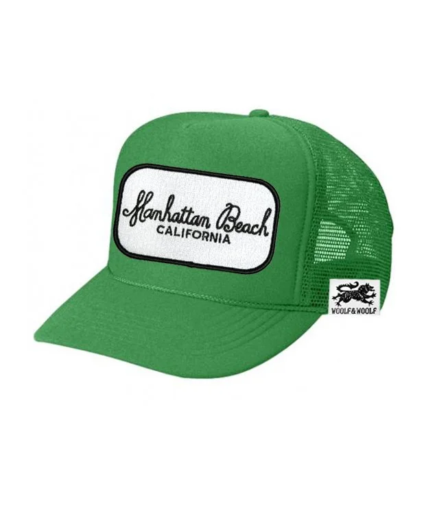 WOOLF_AND_WOOLF_TRUCKER_HAT_GREEN_MANHATTAN_BEACH.jpg
