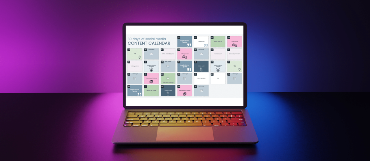 30 day social media content planner