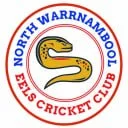 Logo of North Warrnambool Eliza Cricket Club featuring a yellow snake.