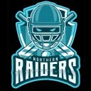 Logo of the Northern Raiders featuring a stylized football helmet and bold text