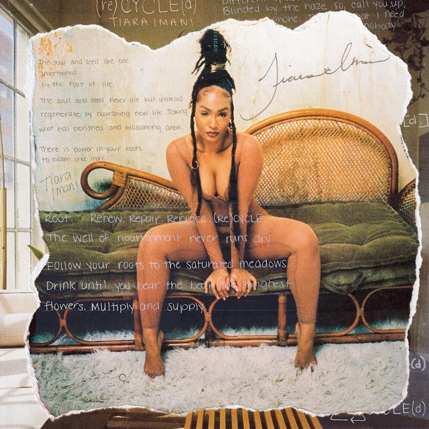 LAVNDR CLOUDS artist, Tiara Imani "reCYCLE(d)" album cover/artwork.