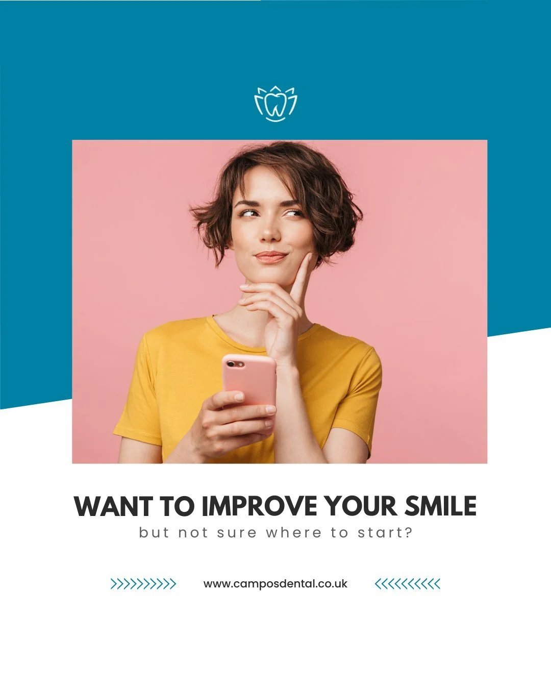 💙 At Campos Dental, we offer personalised consultations to help you discover the best options for your teeth. From teeth whitening and straightening to crowns, veneers, or implants, we&rsquo;ll guide you every step of the way - no confusion, just co