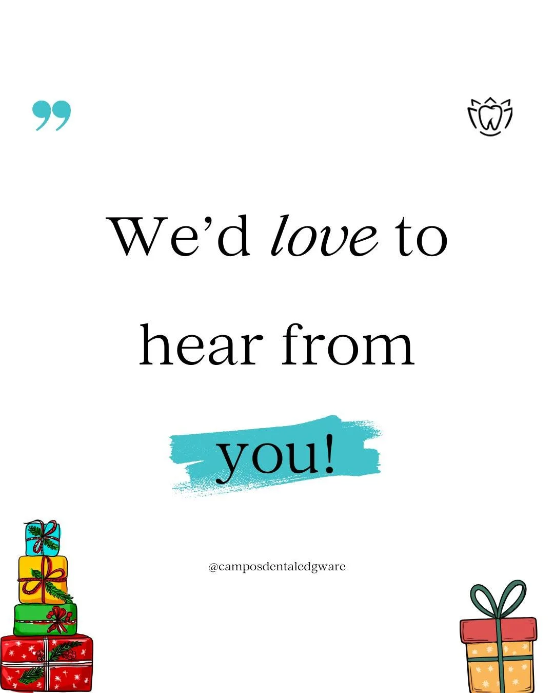 If you&rsquo;ve recently visited Campos Dental, your feedback helps us provide the best care possible..

You can leave a review on Google or Facebook &ndash; your smile deserves to be heard! 😁

#CamposDental #PatientFeedback #ReviewsMatter #HealthyS