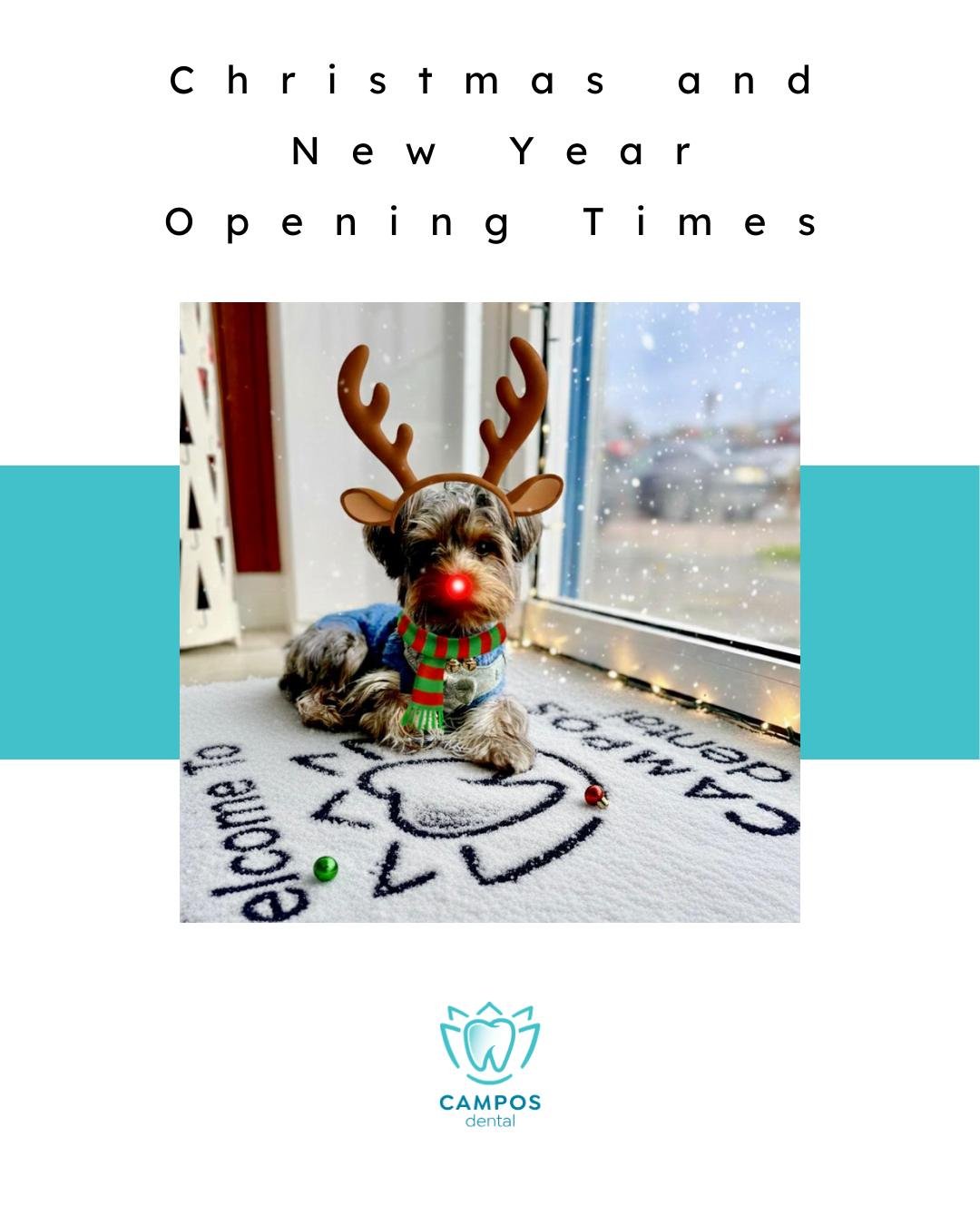 We&rsquo;ll be taking a short festive break:

Closed: Tuesday 23rd December &ndash; Sunday 4th January
Re-opening: Monday 5th January

If you have a dental emergency while we&rsquo;re away, you can reach us at:
📞 07392 662800
📧 info@camposdental.co