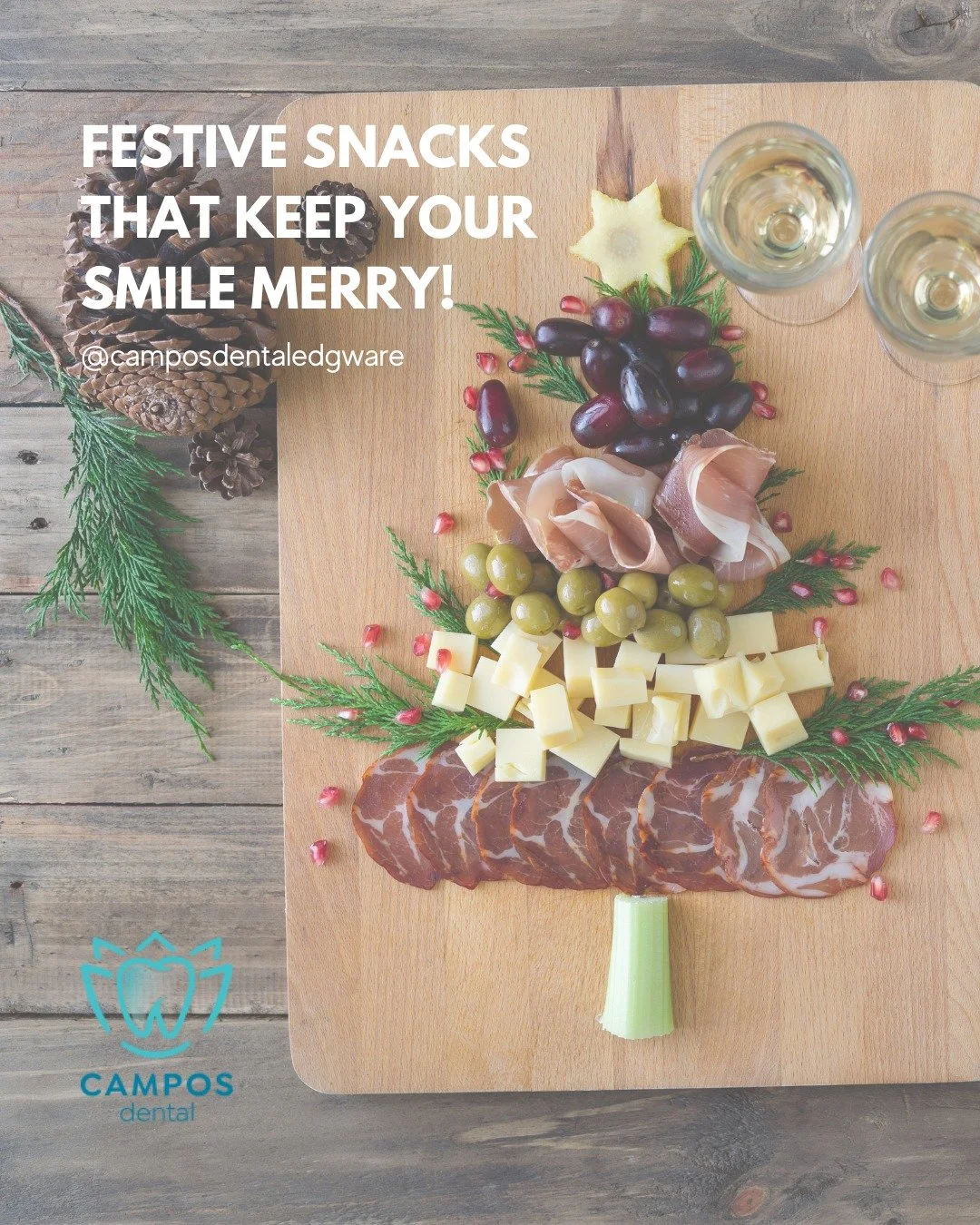 The Christmas season is full of indulgent treats &mdash; but there are plenty of seasonal goodies that are gentle on your teeth:

✨ Cheese boards &ndash; a classic festive favourite that&rsquo;s tooth-friendly
✨ Nuts &ndash; almonds, walnuts, hazelnu