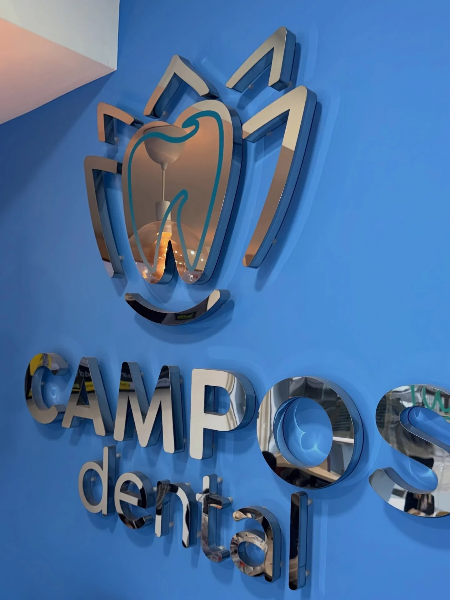 Sometimes, it&rsquo;s all about the details. ✨

We&rsquo;re taking a moment to appreciate the Campos Dental branding. From our signature blue to the sleek chrome finish of our 3D signage, every element is designed to reflect the professional and mode