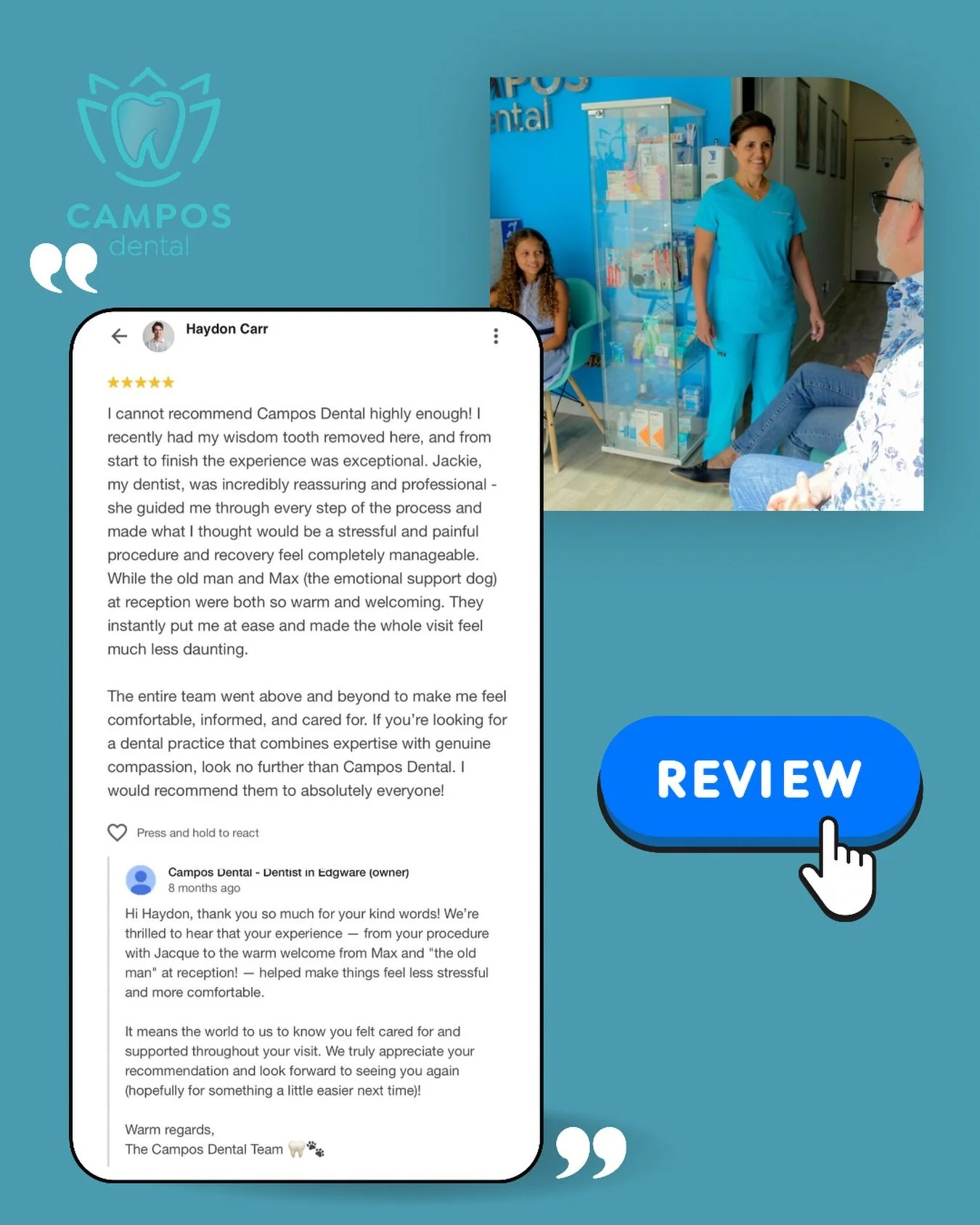 At Campos Dental, we believe that expert dentistry should always go hand-in-hand with genuine compassion. 🤝

From the moment you walk through our doors, our goal is to make your visit feel manageable, comfortable, and stress-free. Whether it&rsquo;s