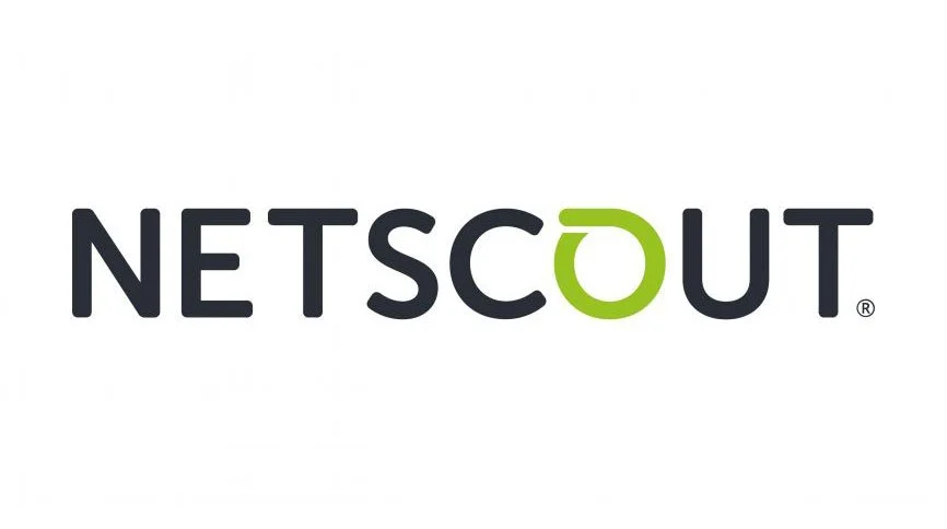 NETSCOUT logo with capital letters in black and a stylized green 'O'