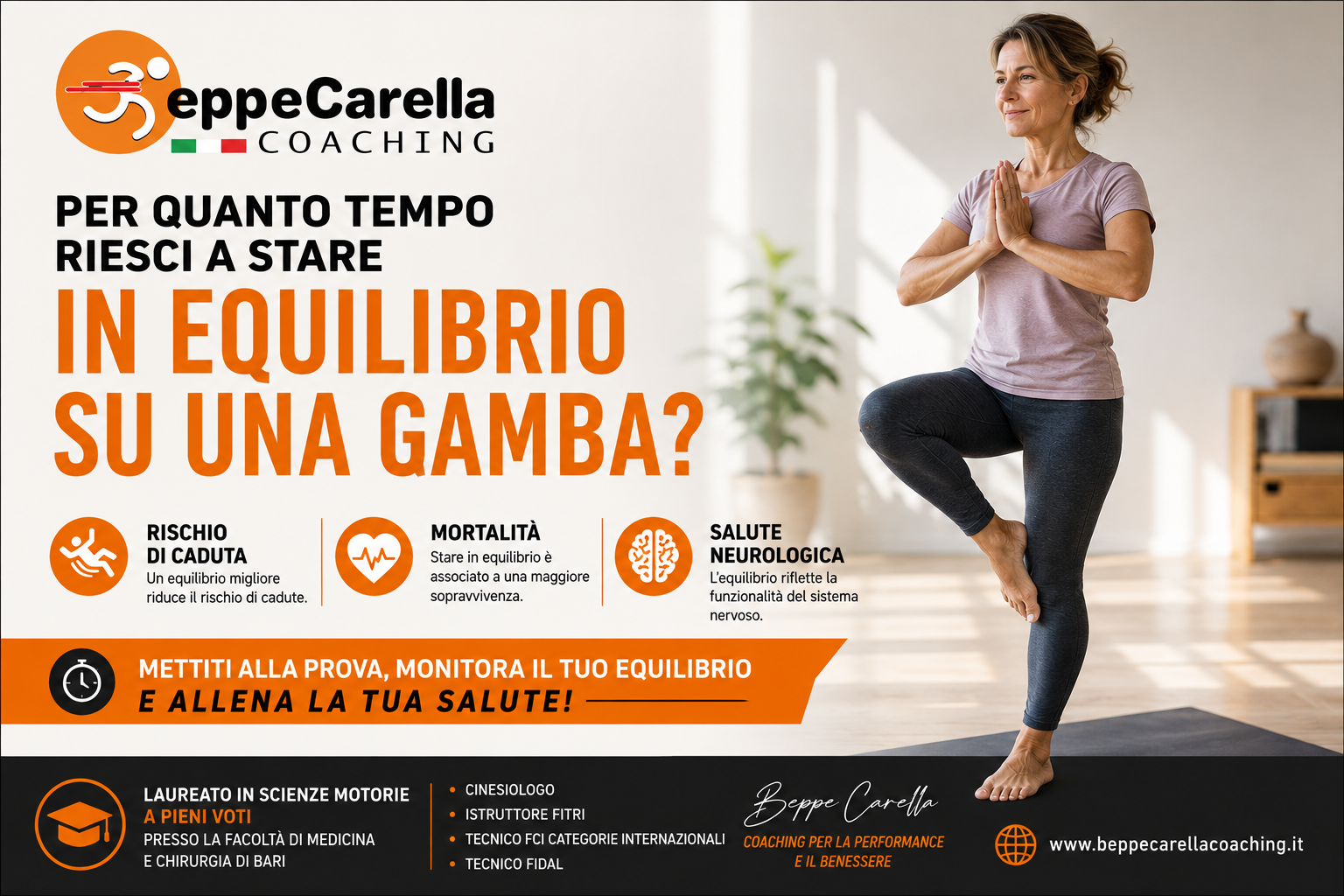 Per quanto tempo riesci a stare in equilibrio su una gamba?