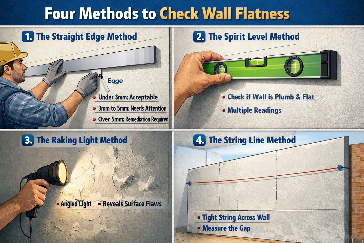 How to Check If a Wall is Perfectly Flat?