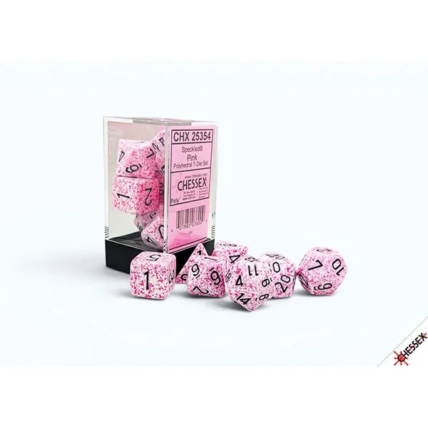 Chessex Speckled Polyhedral 7 Dice Set - Pink