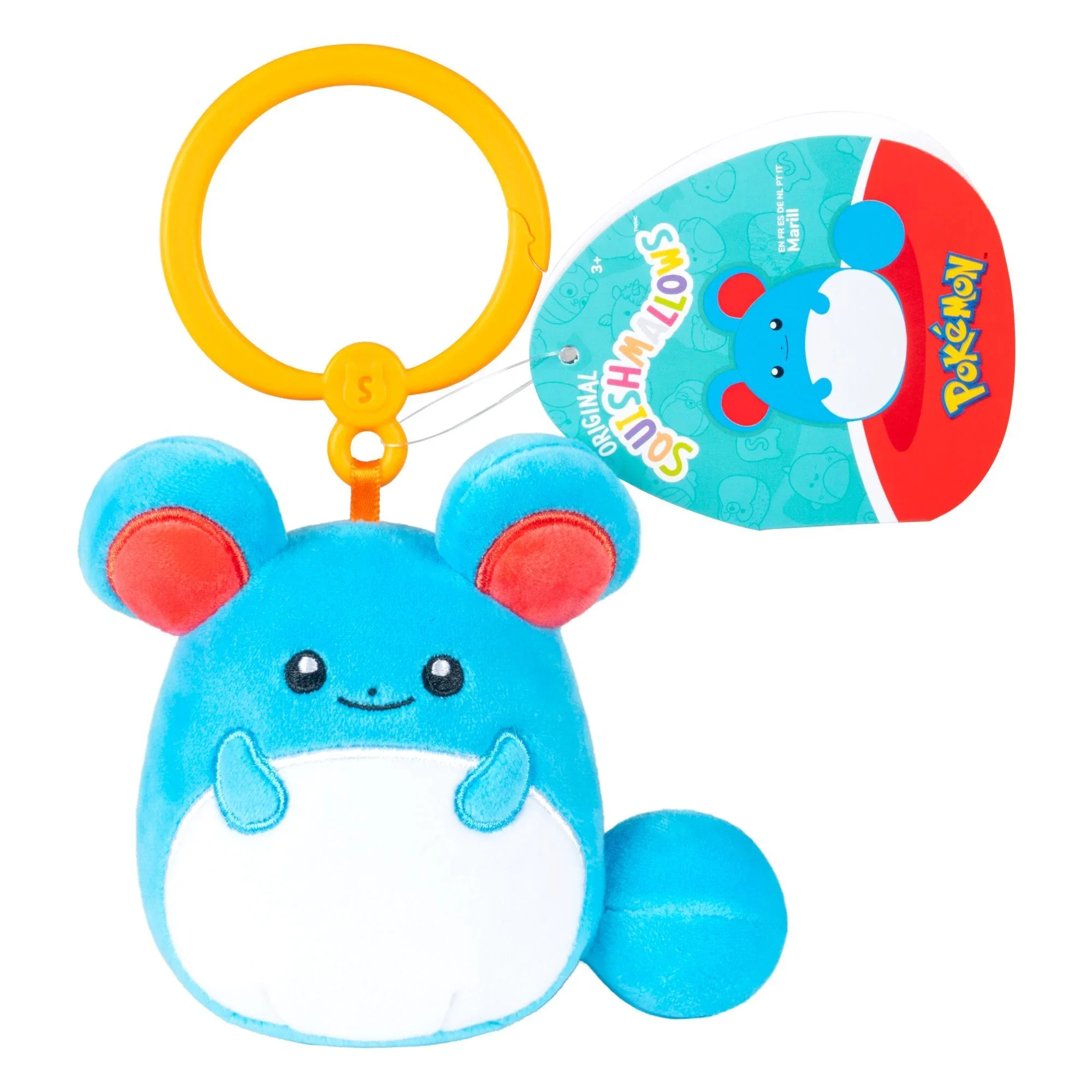 Squishmallows Pokemon 3.5" Clip-On Plush - Marill