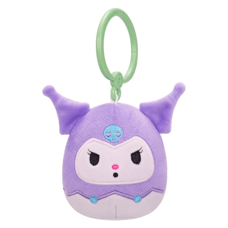 Squishmallows Sanrio 3.5in Clip-On Plush Kuromi Neon