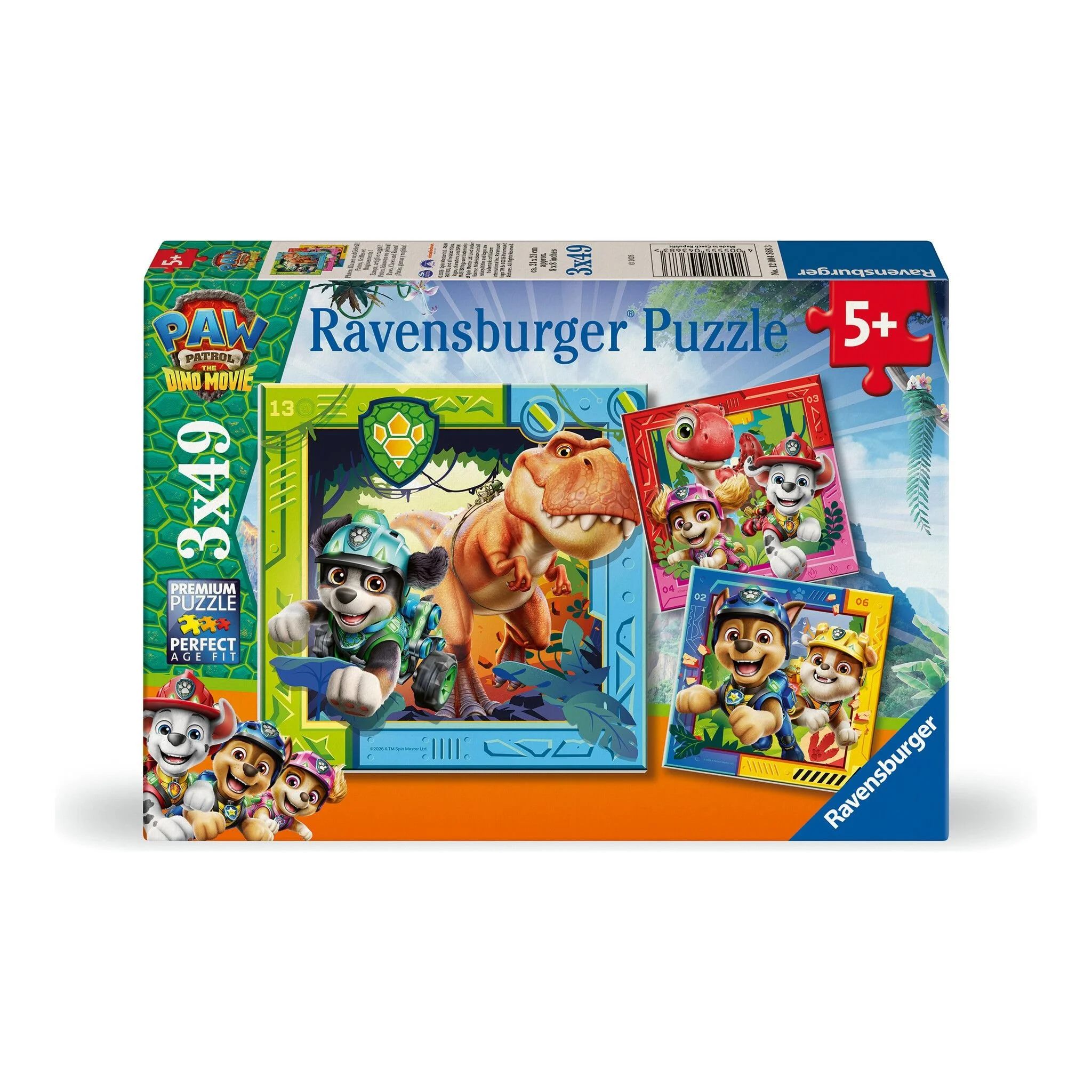 Paw Patrol The Dino Movie 3x49pc Children's Jigsaw Puzzle
